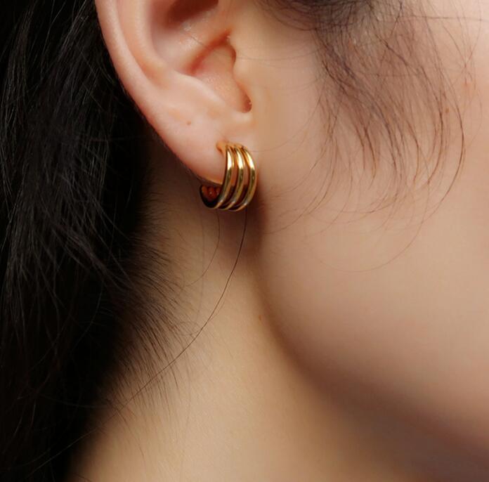 Gold color hoop earrings for women circular earring for women wedding