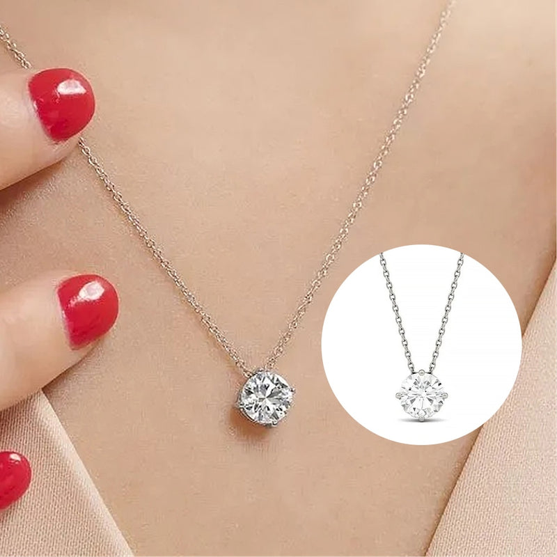 Elegant Diamond Necklace For Woman Pendant 925 Silver Necklace For Women Chains Party Bridal Fine Jewelry