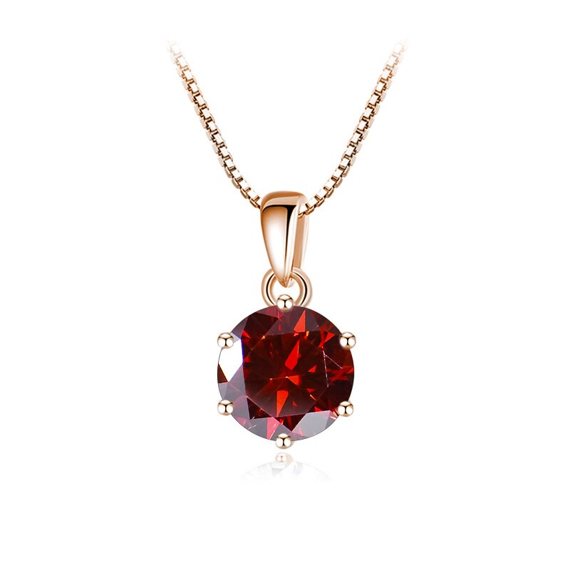 Elegant Necklace Rose Gold Plated Pendant Original Real S925 Silver Chain Jewelry For Women