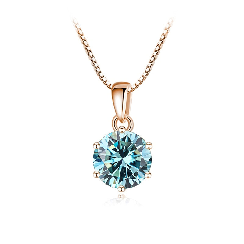 Elegant Necklace Rose Gold Plated Pendant Original Real S925 Silver Chain Jewelry For Women